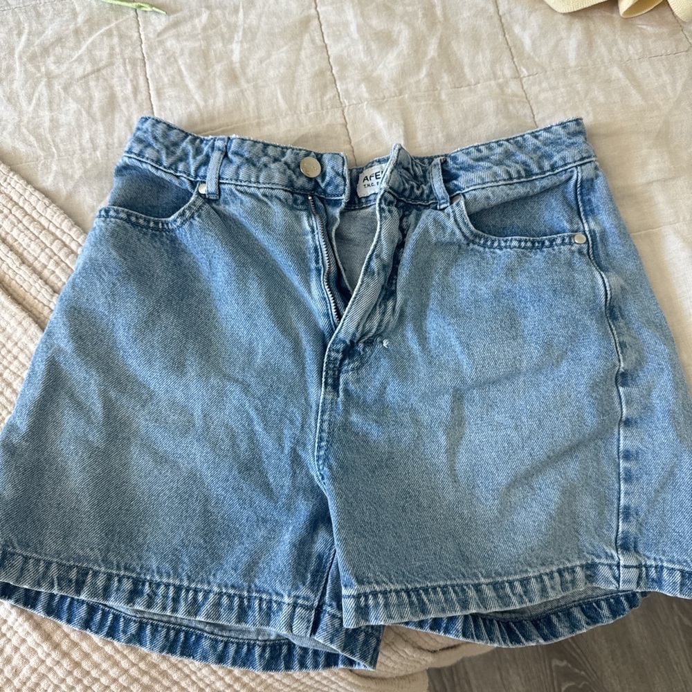 Afends Light Blue Jean Shorts